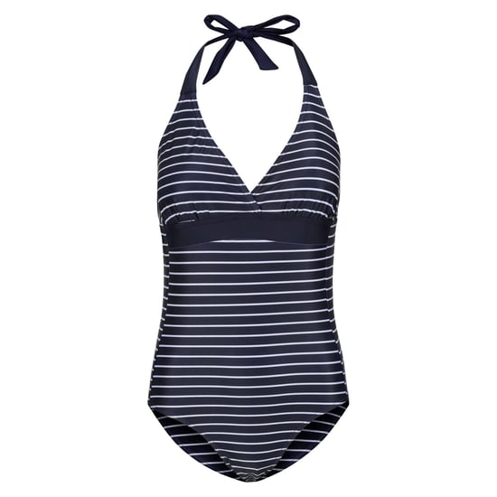Regatta Dames/Dames Flavia II Stripe One Piece Zwempak (Marine, Wit) - Image 1