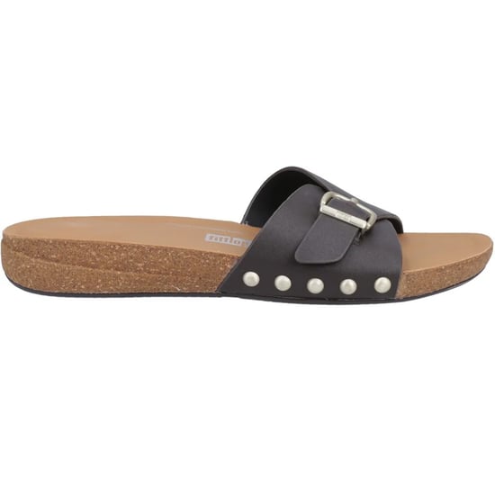 Fit Flop Dames/Dames Leren Sliders met Gespdetail (Chocoladebruin) - Image 1