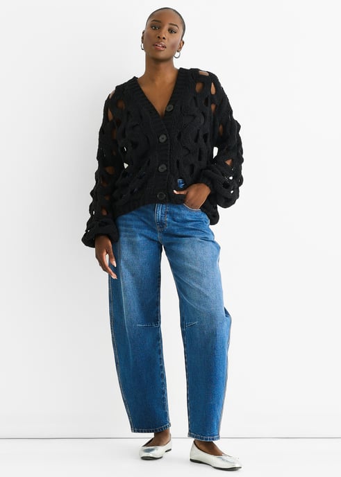 Zwarte Holle Chunky Gebreide Cardigan - Image 1
