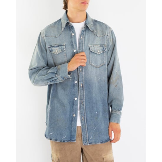 Karty distressed denim overshirt - Image 4