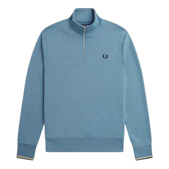 Fred Perry Unisex Volwassenen Half Zip Tipped Mouw Sweatshirt (Blauw) - Image 1