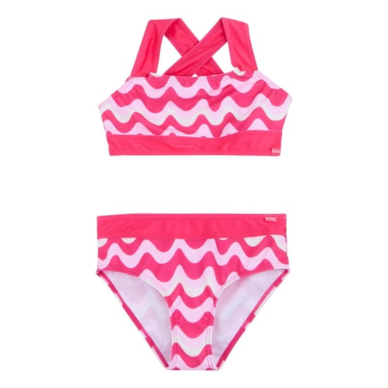 Regatta Meisjes Dakaria III Golvend Gestreept Bikini Set (Pop) - Image 1