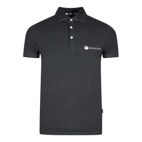 Aquascutum Unisex Volwassen Aldis Block Logo Polo Shirt (Zwart) - Image 1