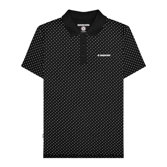 Lambretta Heren SS24 Polka Dot Poloshirt (Zwart) - Image 1