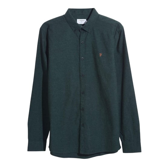 Farah Heren Steen Longsleeve Shirt (Bosgroen) - Image 1