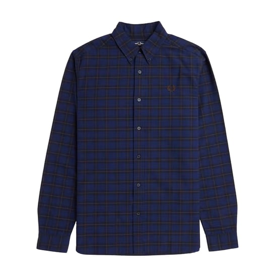 Fred Perry Heren Tartan shirt met lange mouwen (Marineblauw) - Image 1