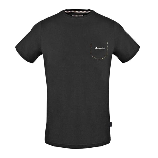 Aquascutum Heren Gekruiste Valse Zak T-shirt (Zwart) - Image 1