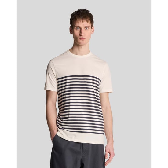 Heren Lyle And Scott Linnen Blend Breton Stripe T-shirt in Wit - Image 1