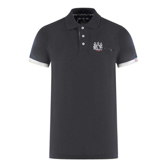 Aquascutum Volwassen unisex London Aldis Poloshirt (Zwart) - Image 1