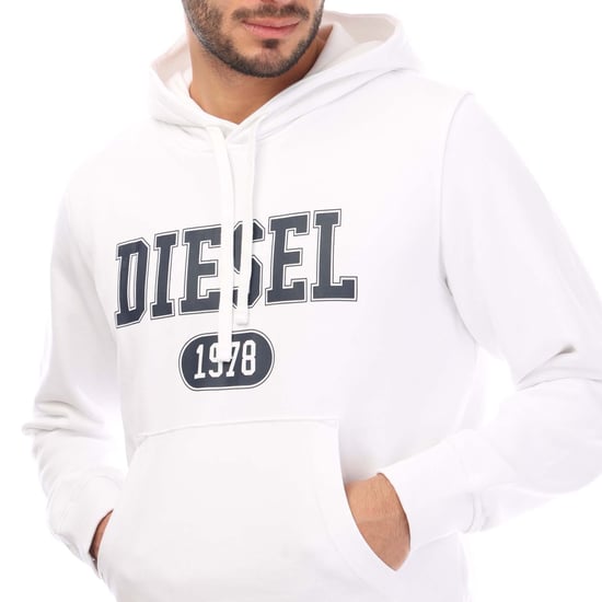 Heren Diesel S-Ginn 1-B Hoodie in Wit - Image 2
