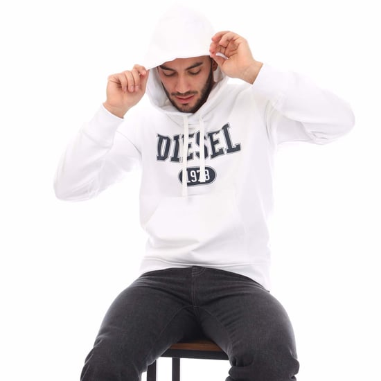 Heren Diesel S-Ginn 1-B Hoodie in Wit - Image 4