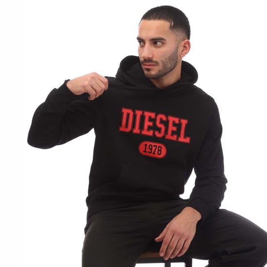 Heren Diesel S-Ginn 1-B Hoodie in Zwart - Image 4