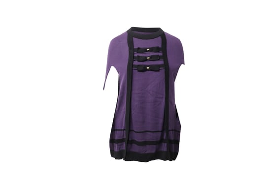 Temperley London Gebreide Cape in Paarse Katoen - Image 1