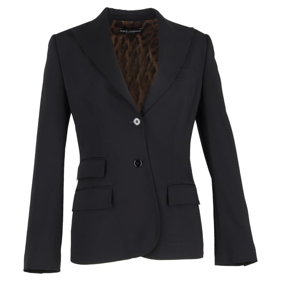 Dolce & Gabbana Gabardine Turlington Blazer in Zwart Virgin Wol - Image 1