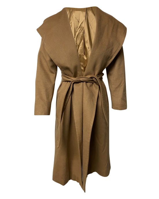 Max Mara Gevoerde Jas met Kap in Bruin Kasjmier - Image 1