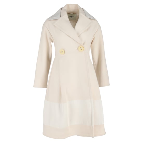 Fendi Dubbelbreasted Jas in Crème Wol - Image 1