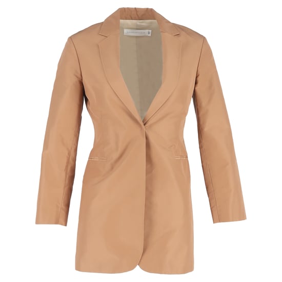 Victoria Beckham Enkele-Geknoopte Blazer in Bruin Katoen - Image 1