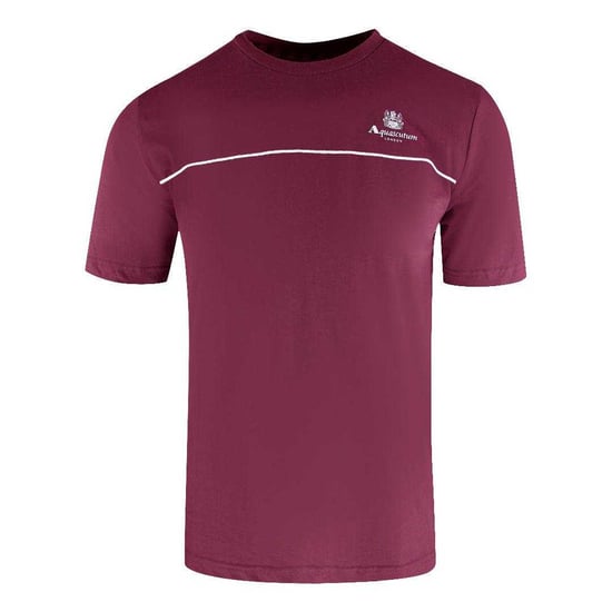 Aquascutum Heren T-shirt met Piping Detail (Rood) - Image 1