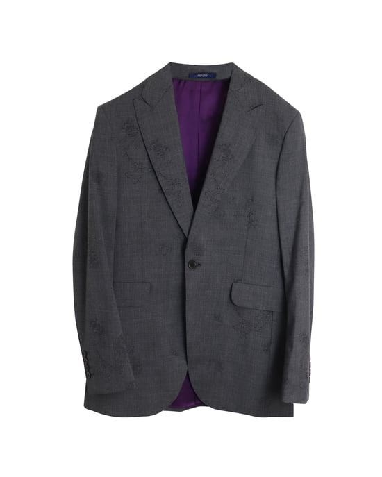 Kenzo Barok Motief Print Blazer en Broek Suit Set in Grijs Wol - Image 1