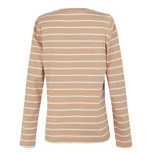 Regatta Dames/Dames Federica II Stripe T-shirt met lange mouwen (Warm Taupe/Licht Vanille) - Image 2