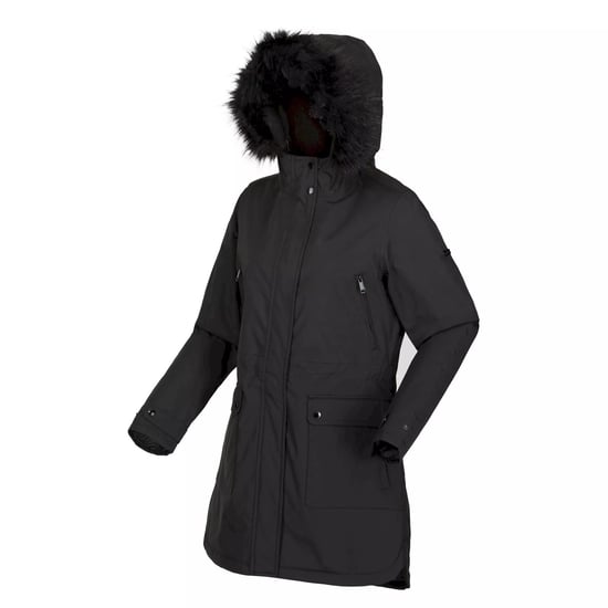 Regatta Dames/Dames Sabinka parka met bontrand (Zwart) - Image 3