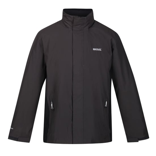 Regatta Great Outdoors Heren Outdoor Klassieke Matt Hooded Waterdichte Jas (Ash/Zwart) - Image 1