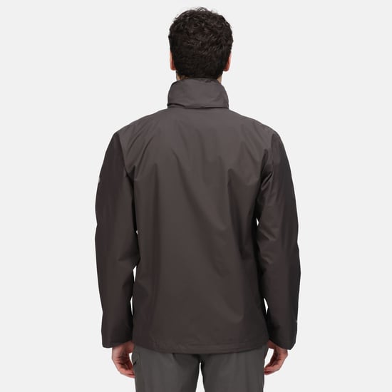Regatta Great Outdoors Heren Outdoor Klassieke Matt Hooded Waterdichte Jas (Ash/Zwart) - Image 6