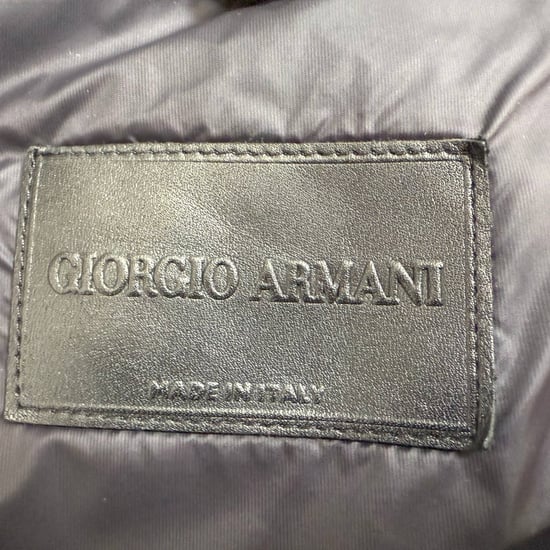 Giorgio Armani Enkelknoop Blazer met Zakken in Donkerblauwe Katoen - Image 4