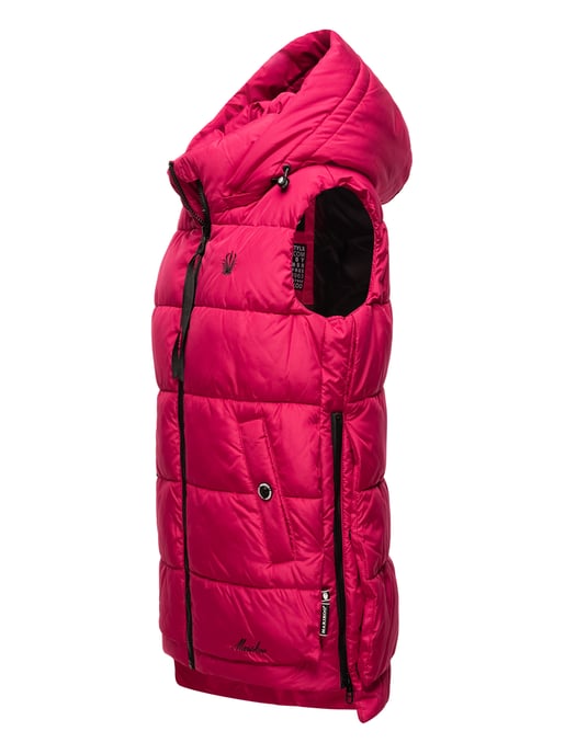 Marikoo dames gewatteerd vest – Zarinaa, licht met afneembare capuchon - Image 3