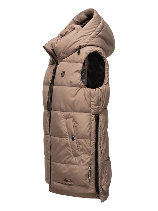 Marikoo dames gewatteerd vest – Zarinaa, licht met afneembare capuchon - Image 3