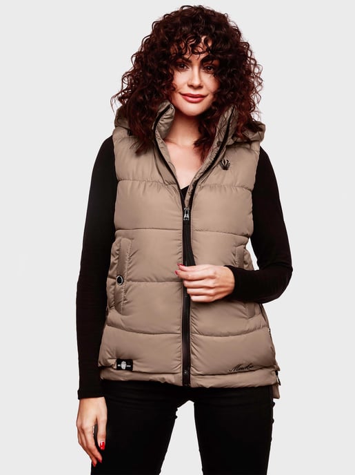 Marikoo dames gewatteerd vest – Zarinaa, licht met afneembare capuchon - Image 6