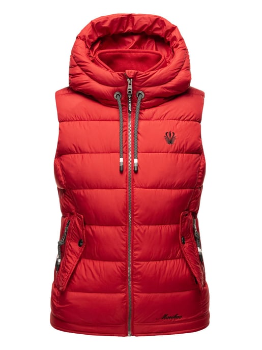 Marikoo dames gewatteerd vest – Taisaa, licht met capuchon & snackvak - Image 2