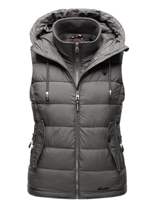 Marikoo dames gewatteerd vest – Taisaa, licht met capuchon & snackvak - Image 1