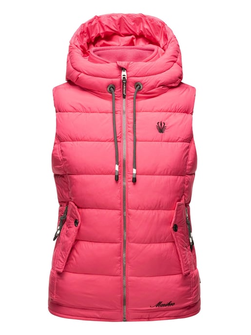Marikoo dames gewatteerd vest – Taisaa, licht met capuchon & snackvak - Image 2