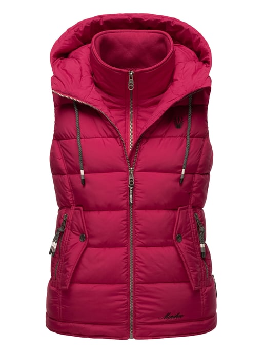 Marikoo dames gewatteerd vest – Taisaa, licht met capuchon & snackvak - Image 1