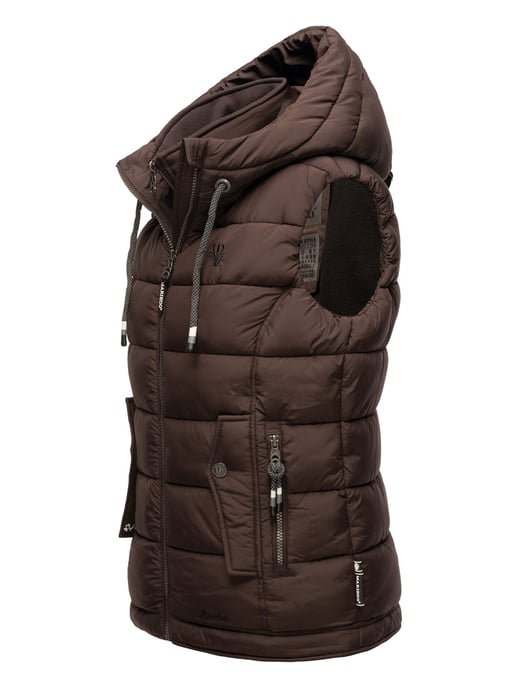 Marikoo dames gewatteerd vest – Taisaa, licht met capuchon & snackvak - Image 4