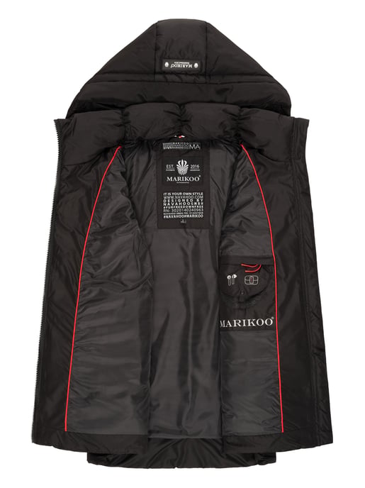 Marikoo dames gewatteerd vest – Zarinaa, licht met afneembare capuchon - Image 5