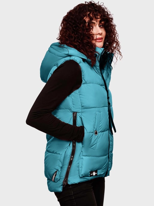 Marikoo dames gewatteerd vest – Zarinaa, licht met afneembare capuchon - Image 3