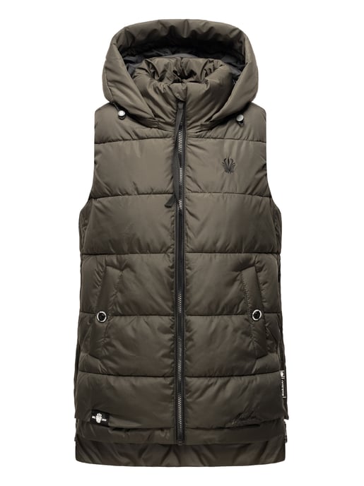 Marikoo dames gewatteerd vest – Zarinaa, licht met afneembare capuchon - Image 2