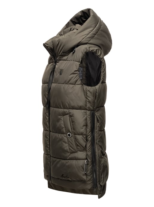 Marikoo dames gewatteerd vest – Zarinaa, licht met afneembare capuchon - Image 3