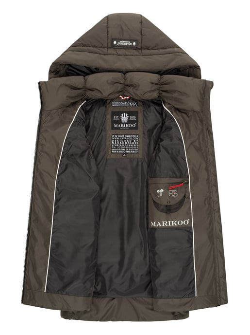 Marikoo dames gewatteerd vest – Zarinaa, licht met afneembare capuchon - Image 5