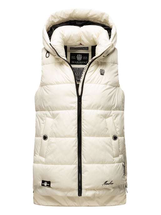 Marikoo dames gewatteerd vest – Zarinaa, licht met afneembare capuchon - Image 1