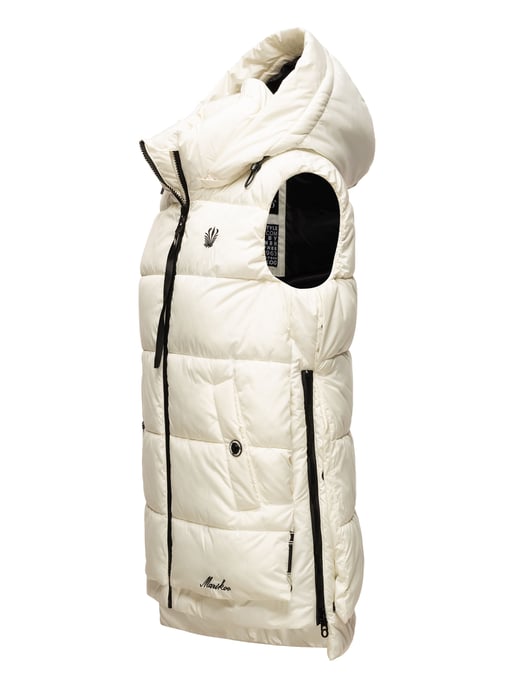 Marikoo dames gewatteerd vest – Zarinaa, licht met afneembare capuchon - Image 3