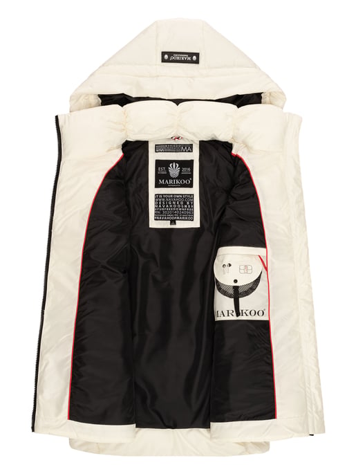 Marikoo dames gewatteerd vest – Zarinaa, licht met afneembare capuchon - Image 5
