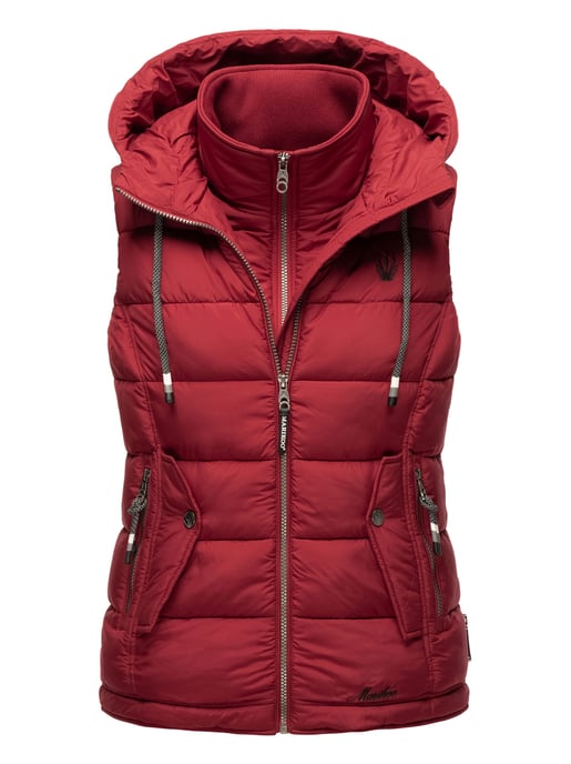 Marikoo dames gewatteerd vest – Taisaa, licht met capuchon & snackvak - Image 1