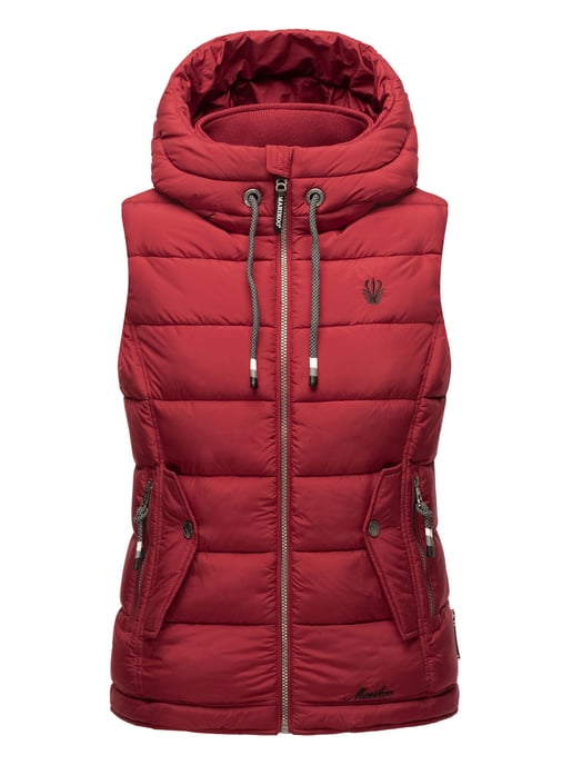 Marikoo dames gewatteerd vest – Taisaa, licht met capuchon & snackvak - Image 2
