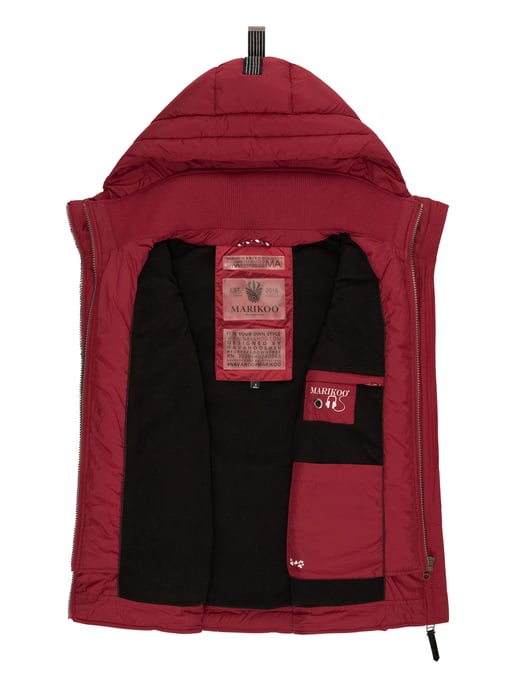 Marikoo dames gewatteerd vest – Taisaa, licht met capuchon & snackvak - Image 6