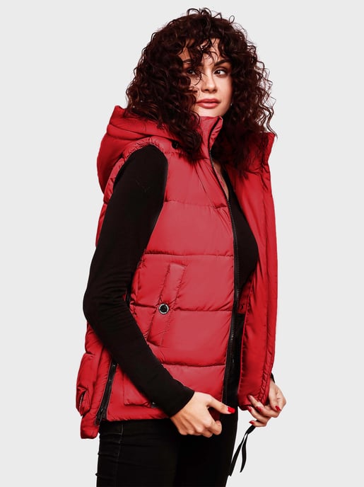 Marikoo dames gewatteerd vest – Zarinaa, licht met afneembare capuchon - Image 2