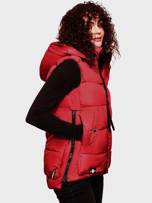 Marikoo dames gewatteerd vest – Zarinaa, licht met afneembare capuchon - Image 3