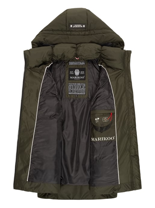 Marikoo dames gewatteerd vest – Zarinaa, licht met afneembare capuchon - Image 5